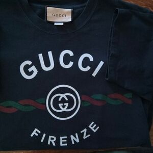 Gucci Black Crewneck Tee with White Logo